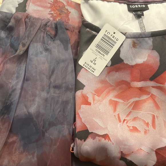 Torrid Size 2 Floral Convertible Organza Scuba Skater 2 Piece Dress Set NWT - Picture 9 of 9